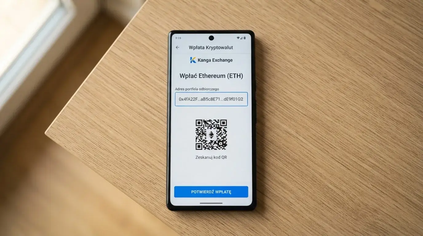 Zbliżenie na formularz wpłaty w kasynie online z polem na adres portfela kryptowalutowego BNB Smart Chain.
